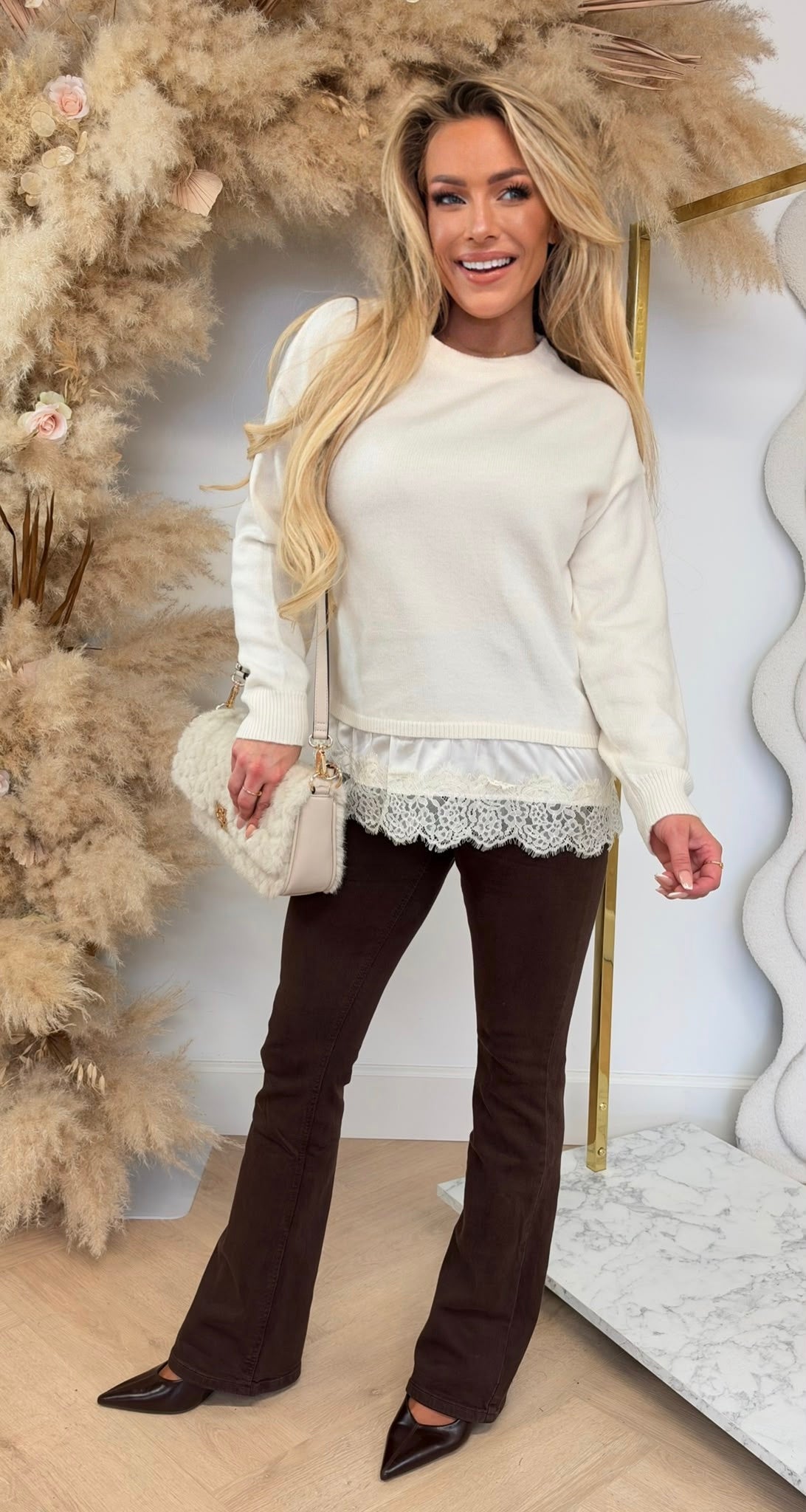 PARIS LACE SWEAT 383 LIGHTBEIGE