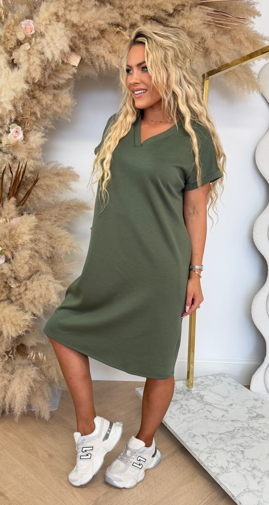 KATIE BASIC LONG TEE ARMYGREEN