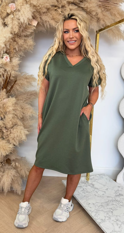 KATIE BASIC LONG TEE ARMYGREEN