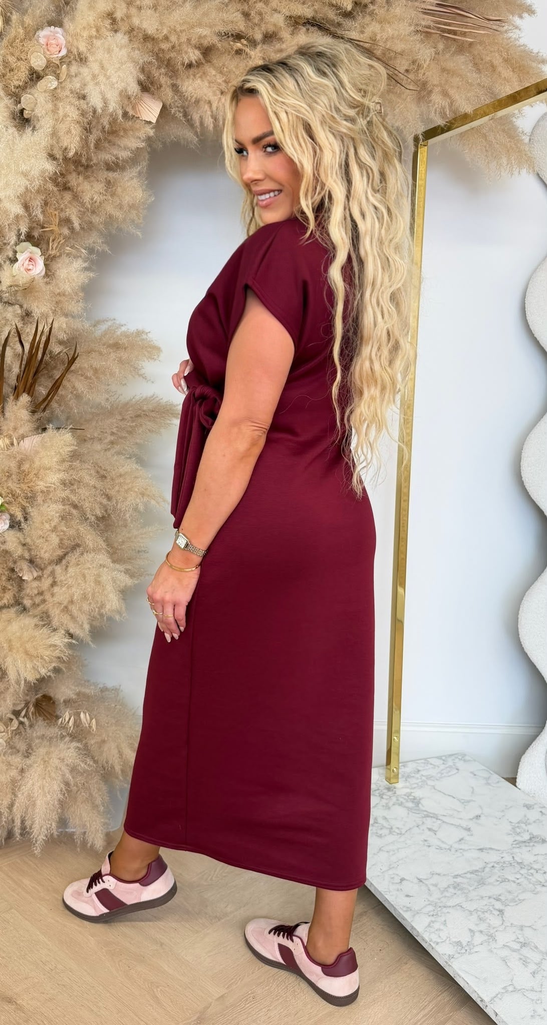 STRIKKY Langes Kleid Hellrosa
