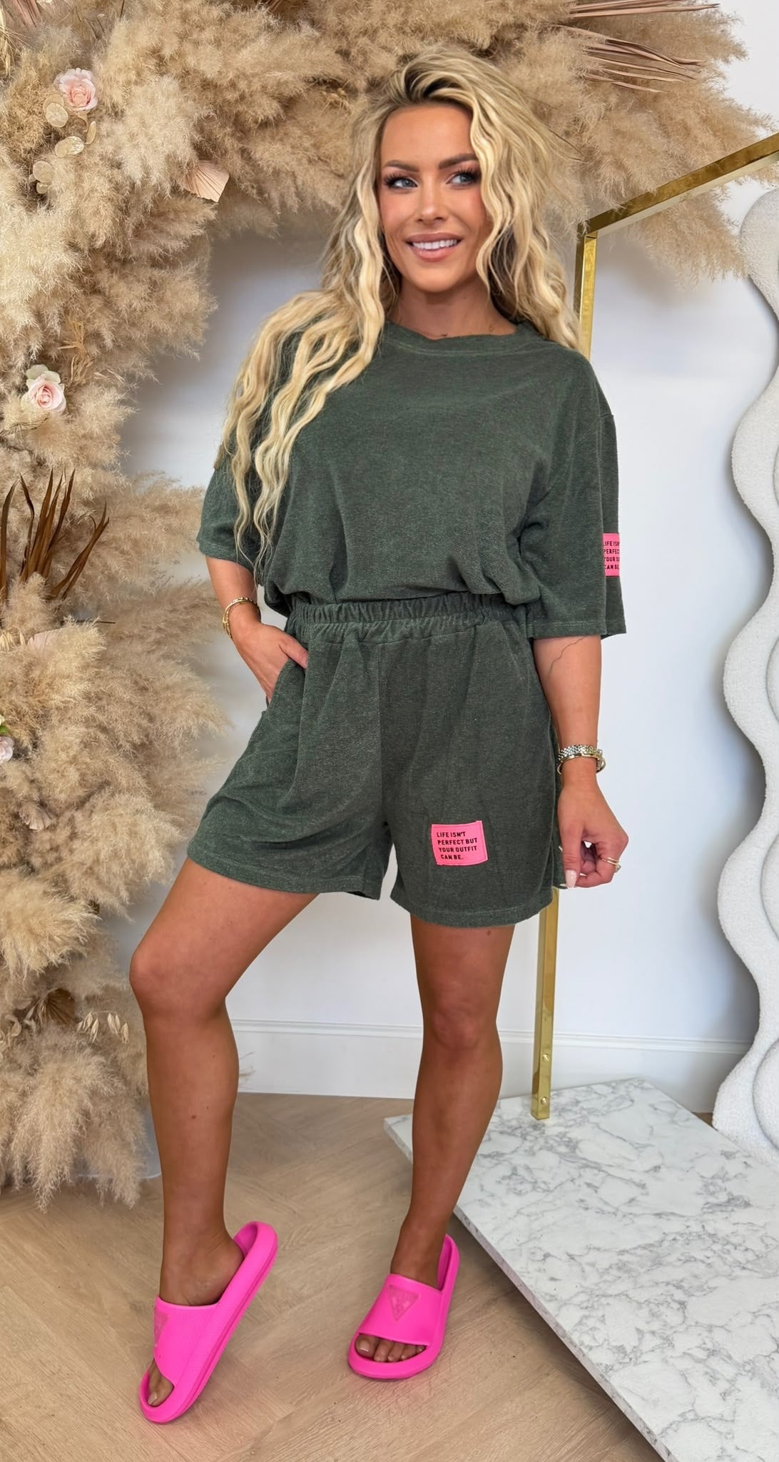 BADSTOF SET ARMYGREEN