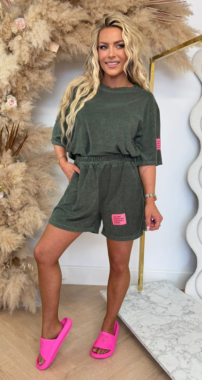 BADSTOF SET ARMYGREEN