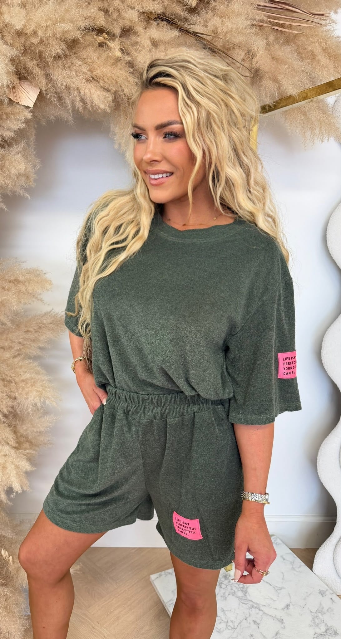 BADSTOF SET ARMYGREEN