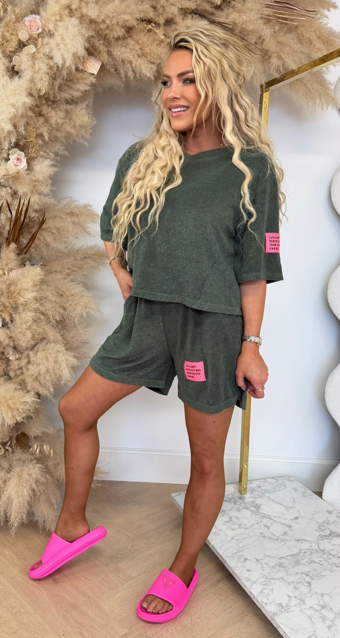 BADSTOF SET ARMYGREEN