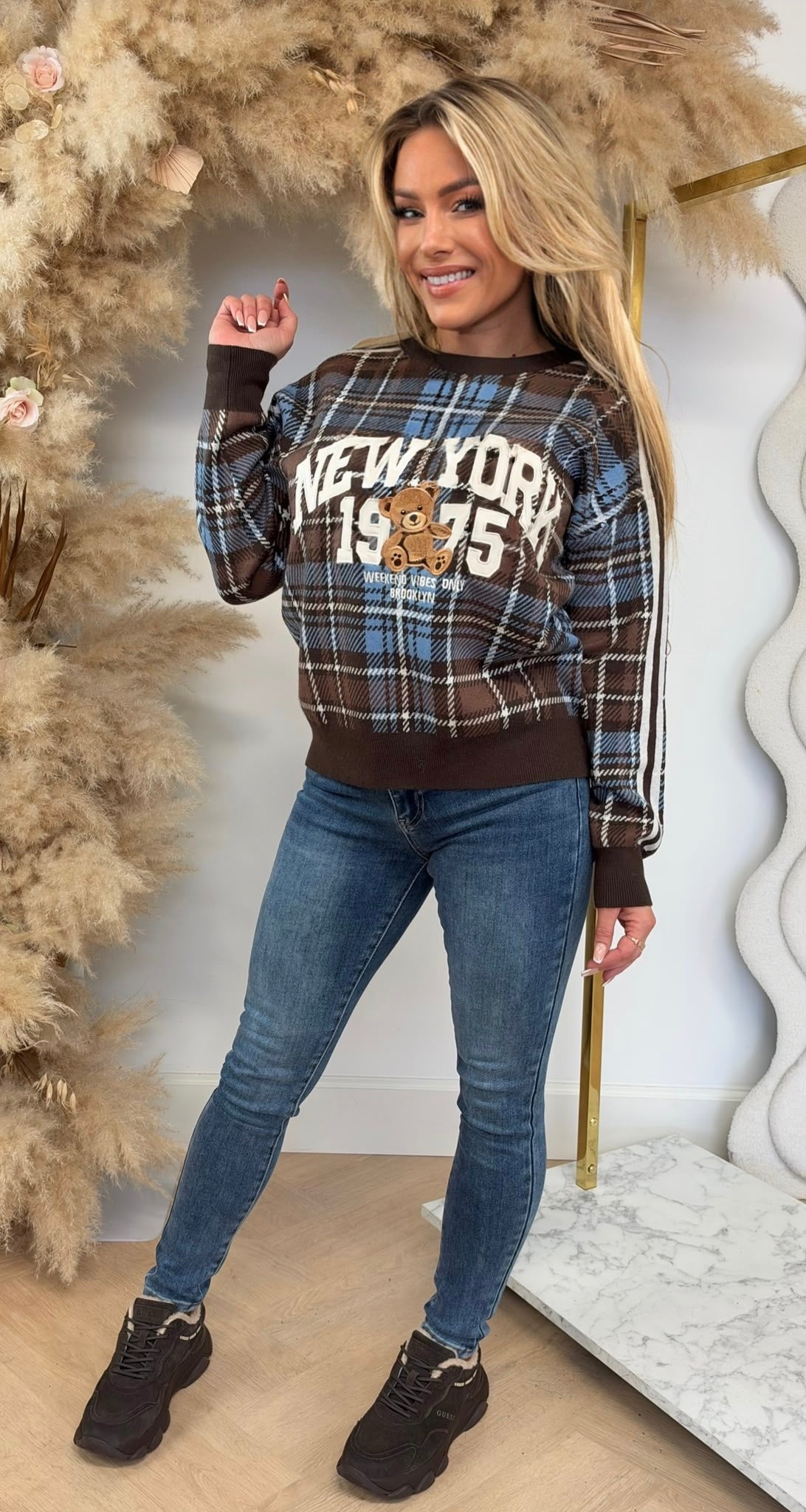 RUIT BEAR NEW YORK SWEAT 1228 BLUE/CHOCO