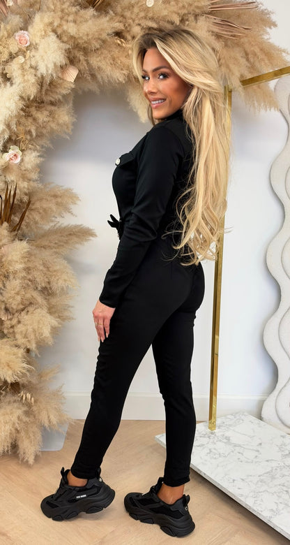 ZIPPER LUS JUMPSUIT BLACK