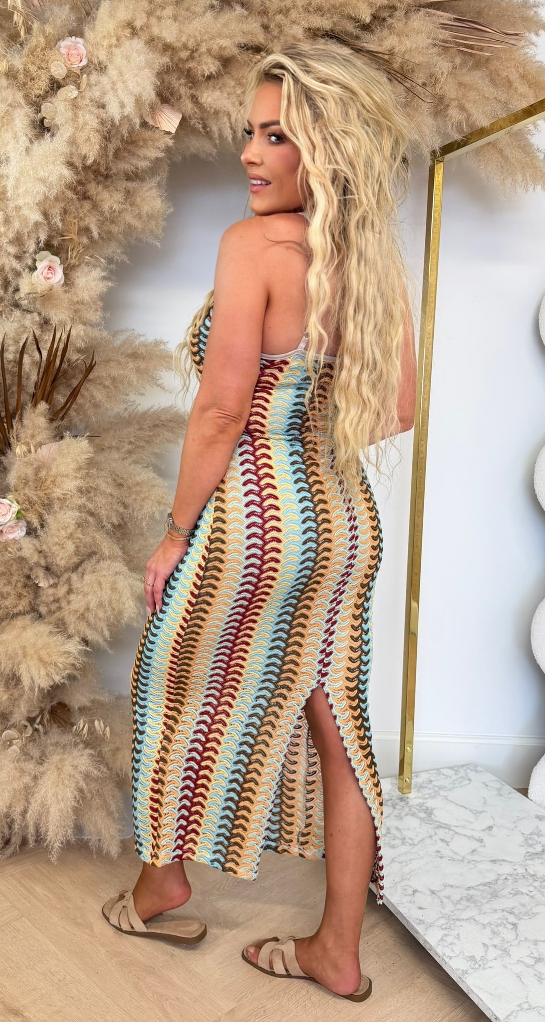 WAVY PRINT DRESS YELLOW