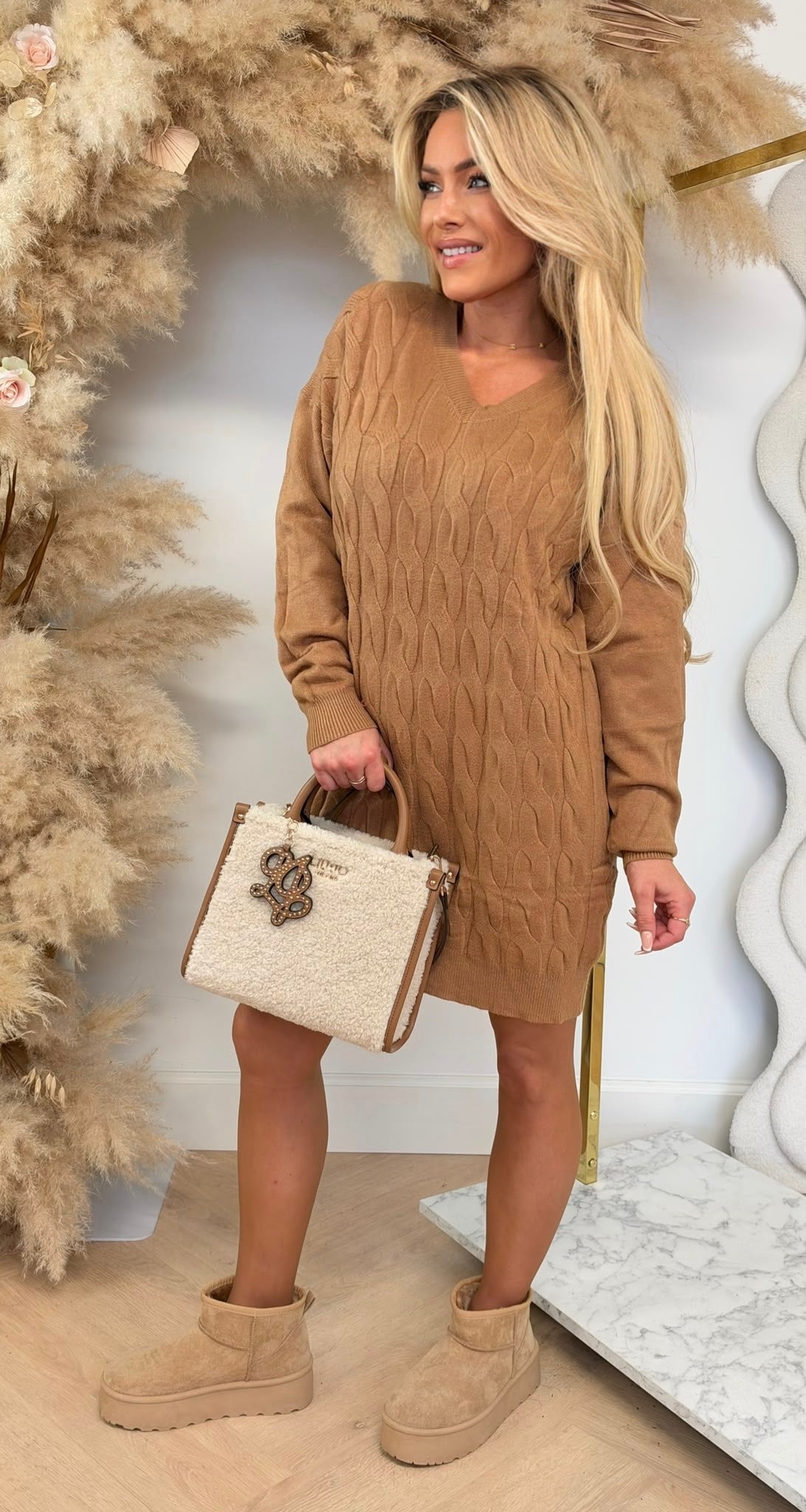 V KABEL COMFY DRESS 2557 CAMEL