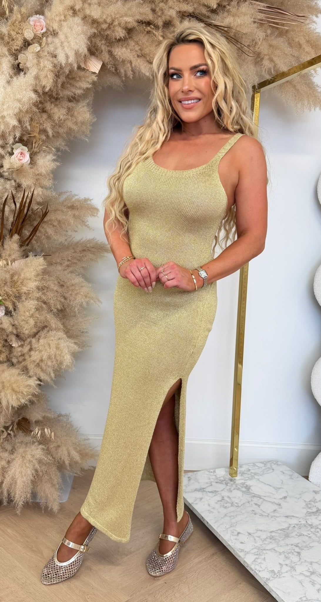 LUREX PARTY DRESS KQ24-03 GOLD