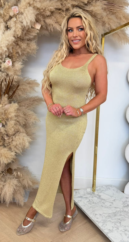 LUREX PARTY DRESS KQ24-03 GOLD
