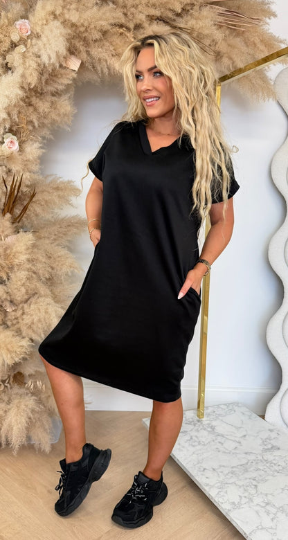 KATIE BASIC LONG TEE BLACK