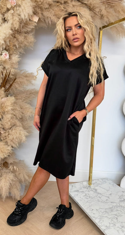 KATIE BASIC LONG TEE BLACK
