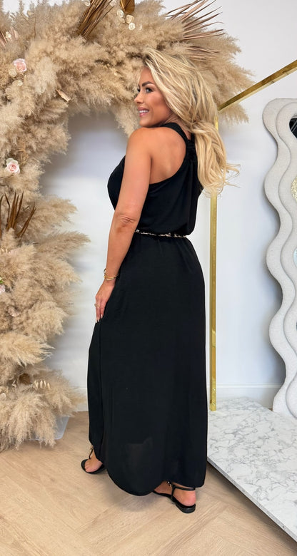DESIREE CIRCLE GOLD DRESS BLACK