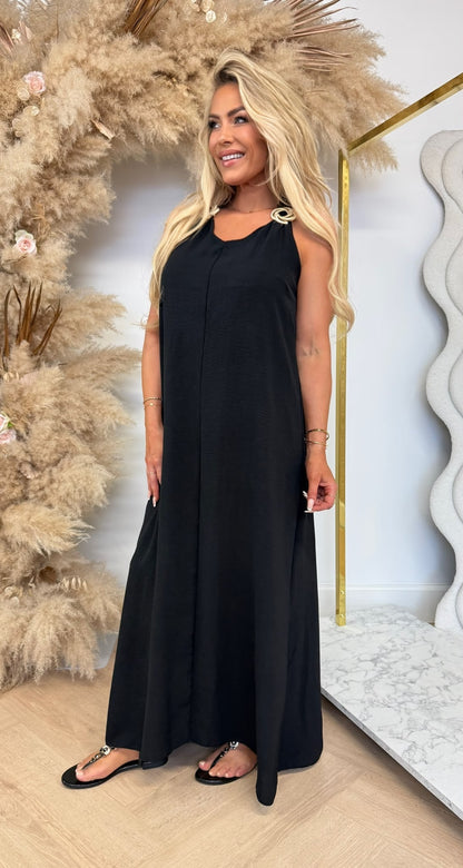 DESIREE CIRCLE GOLD DRESS BLACK