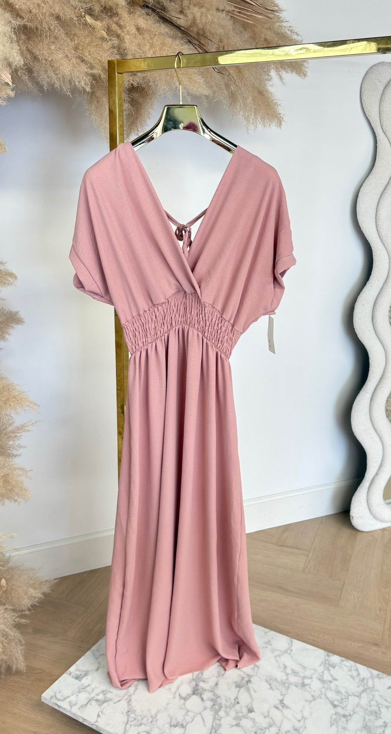 BORDY DRESS OLDPINK