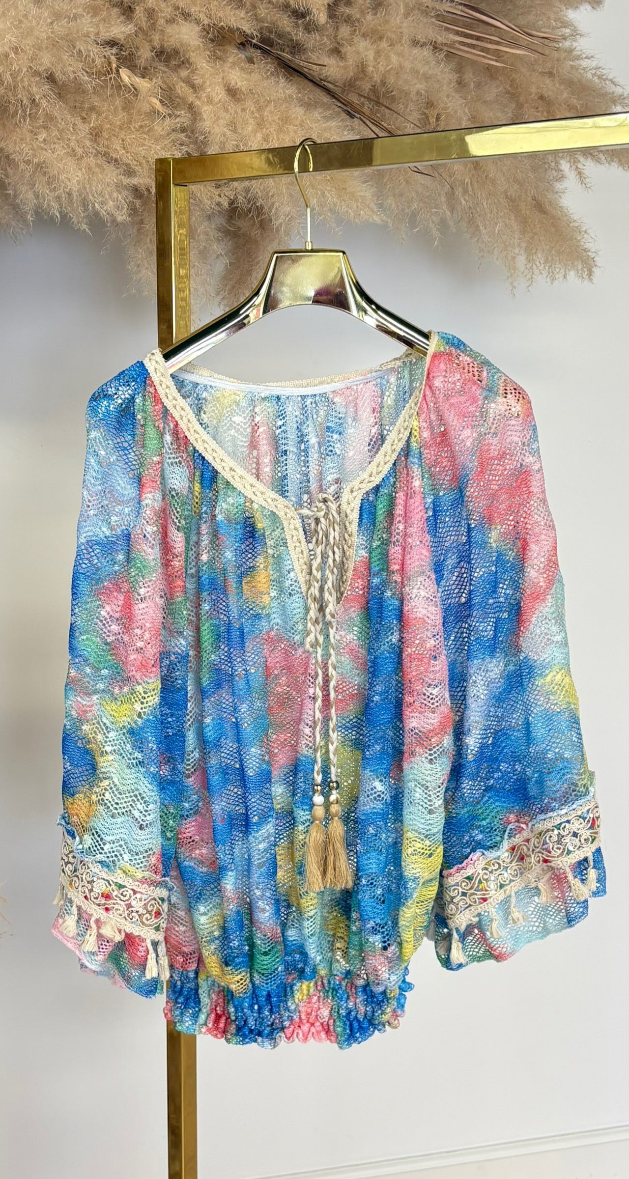 SUN NOVA MESH BLOUSE BLUE