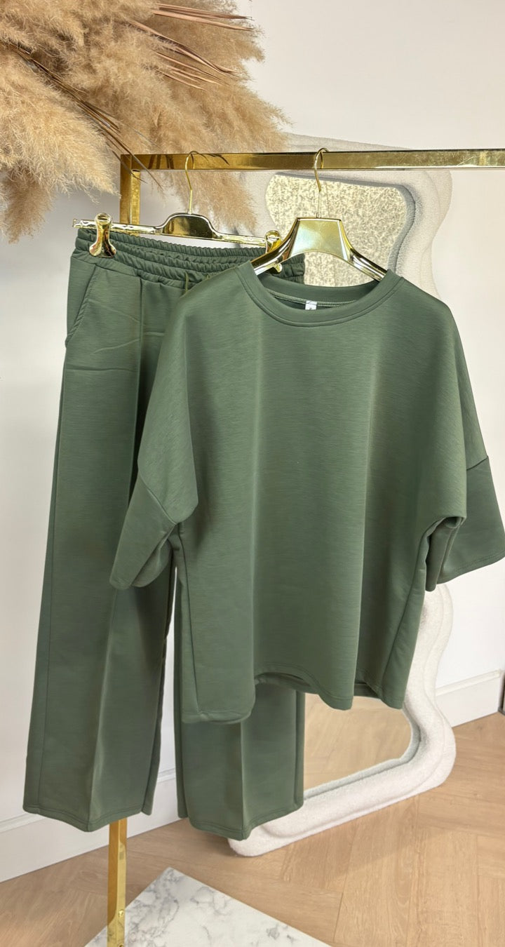 SARAH 2 PIECE SET ARMYGREEN