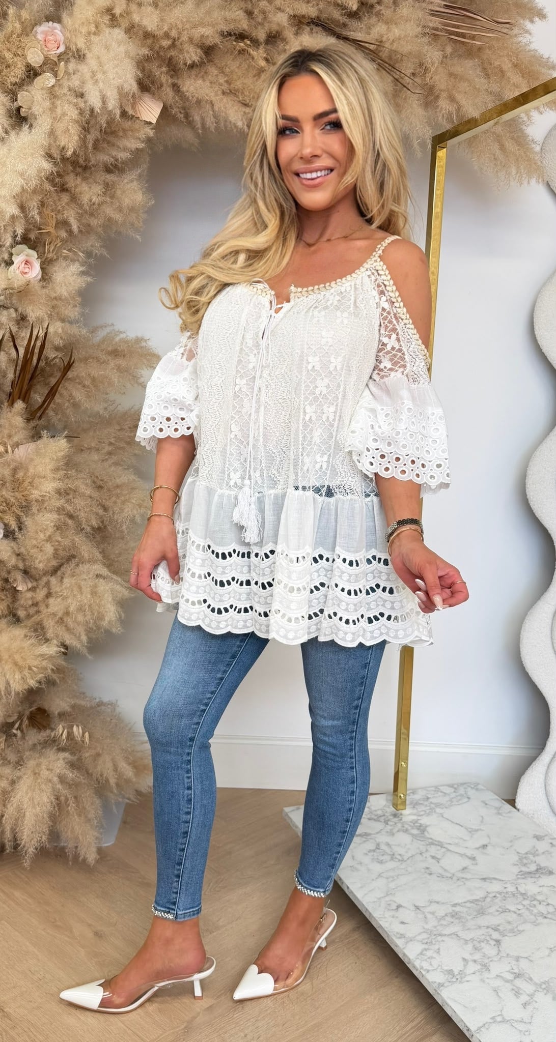 ELARA BOHO TOP OFFWHITE