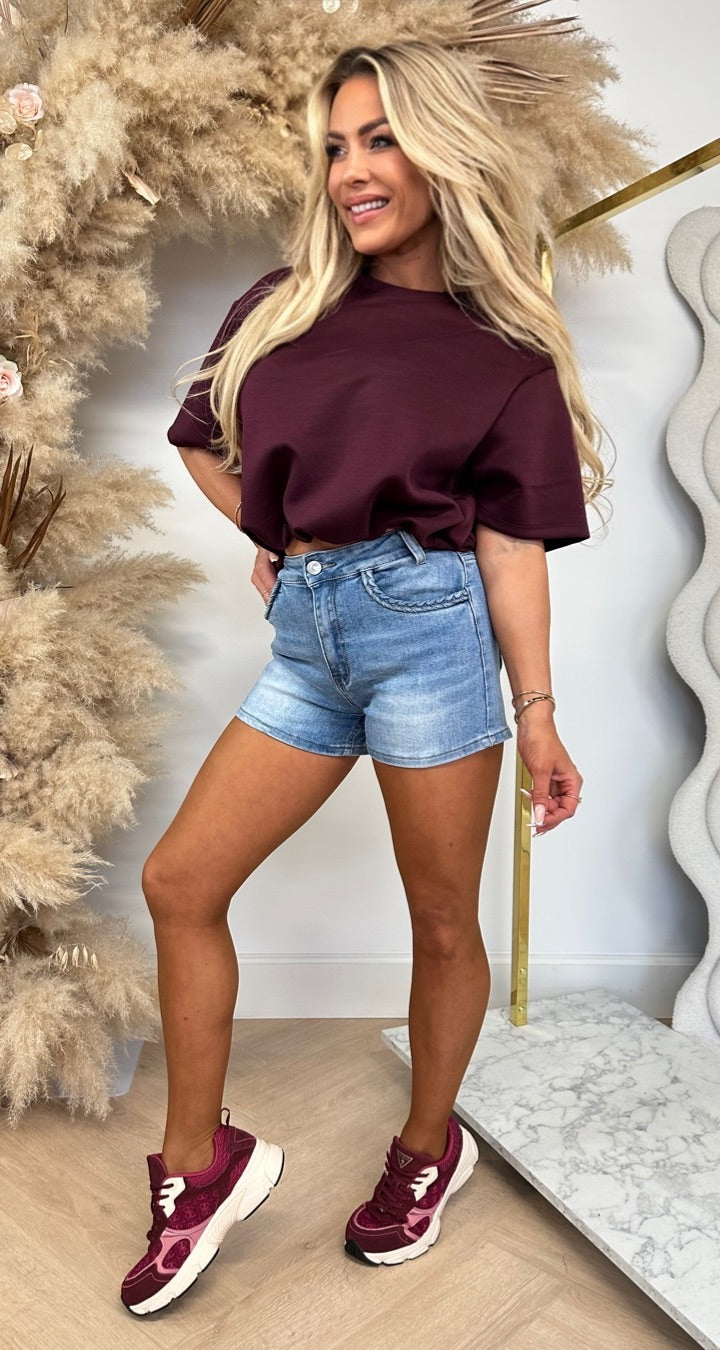 MUSTY CROPPED TOP WINE
