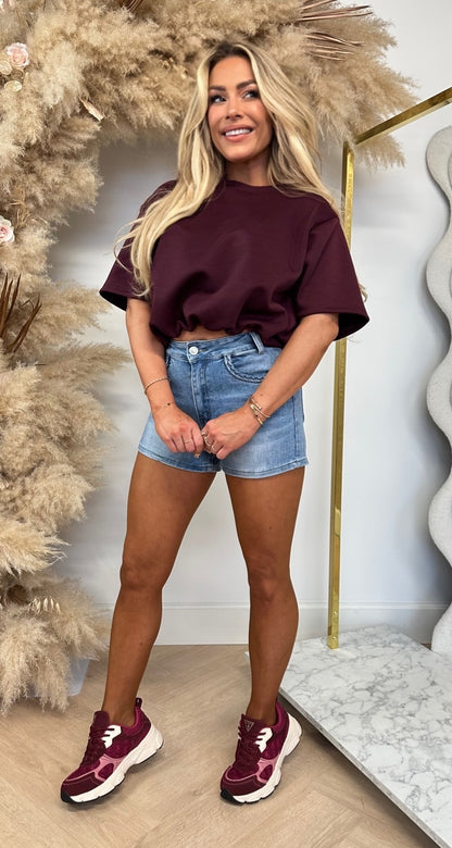 MUSTY CROPPED TOP WINE