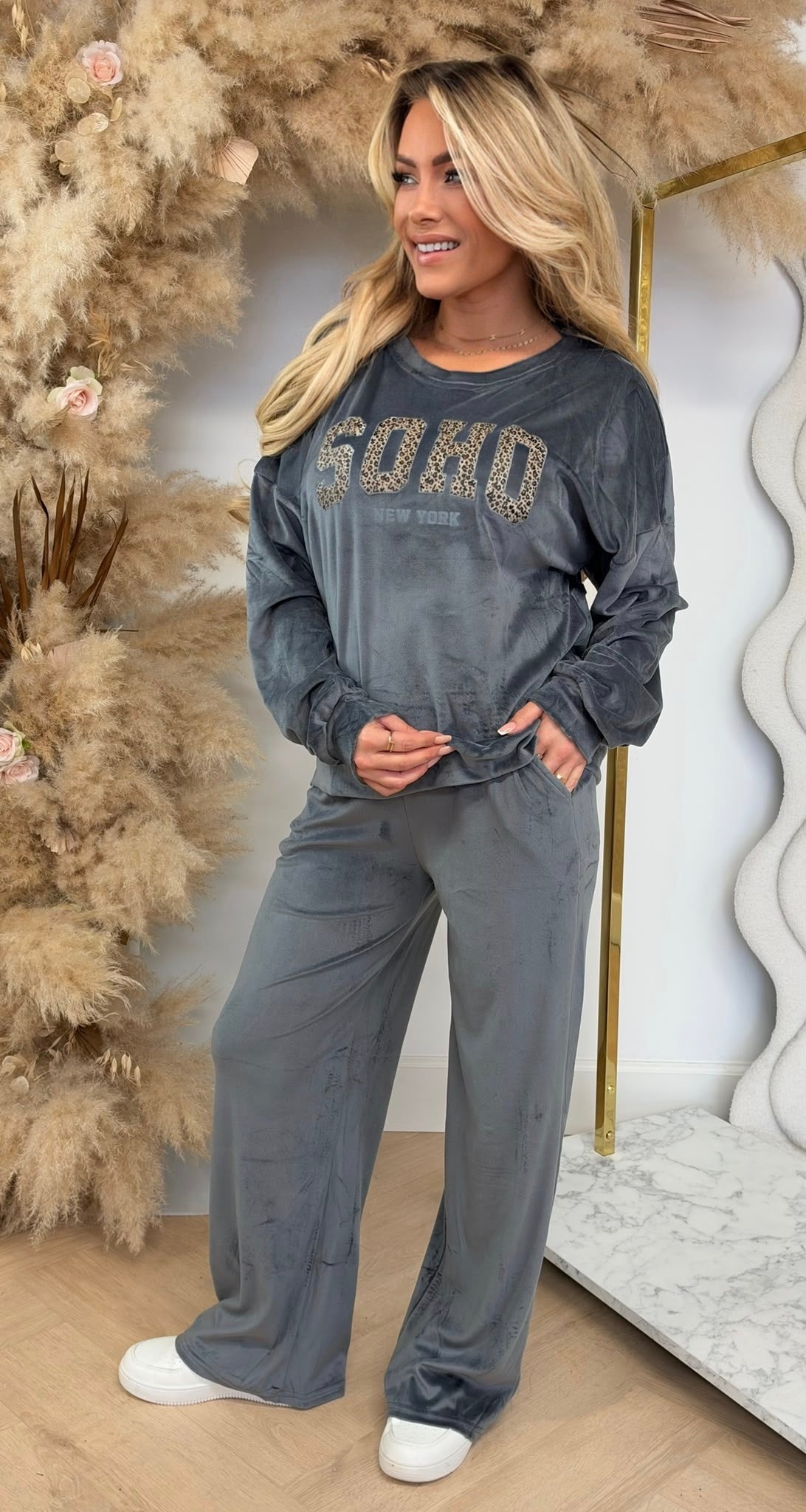 SOHO VELVET SET 1071 GREY