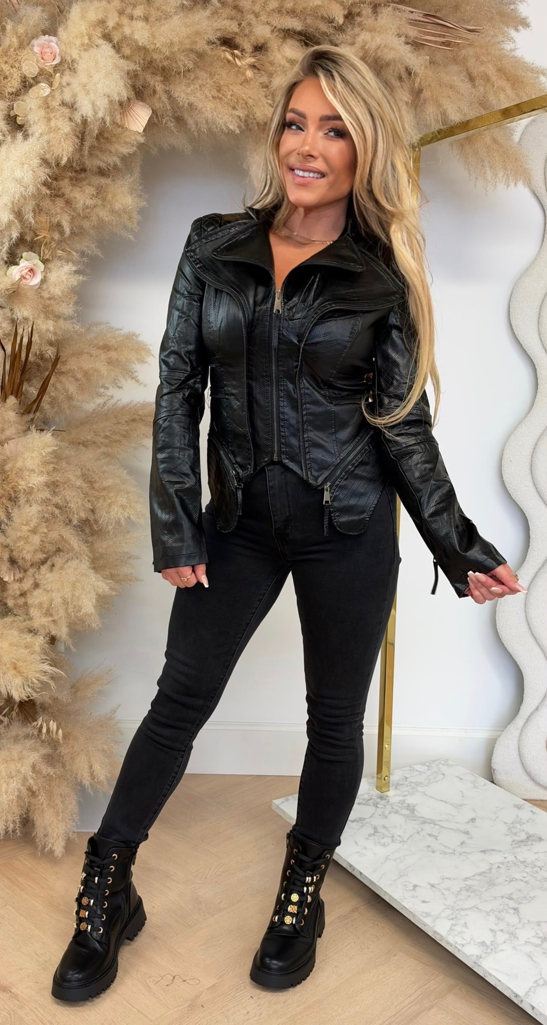 ZIPPER JACKET 2V306 BLACK