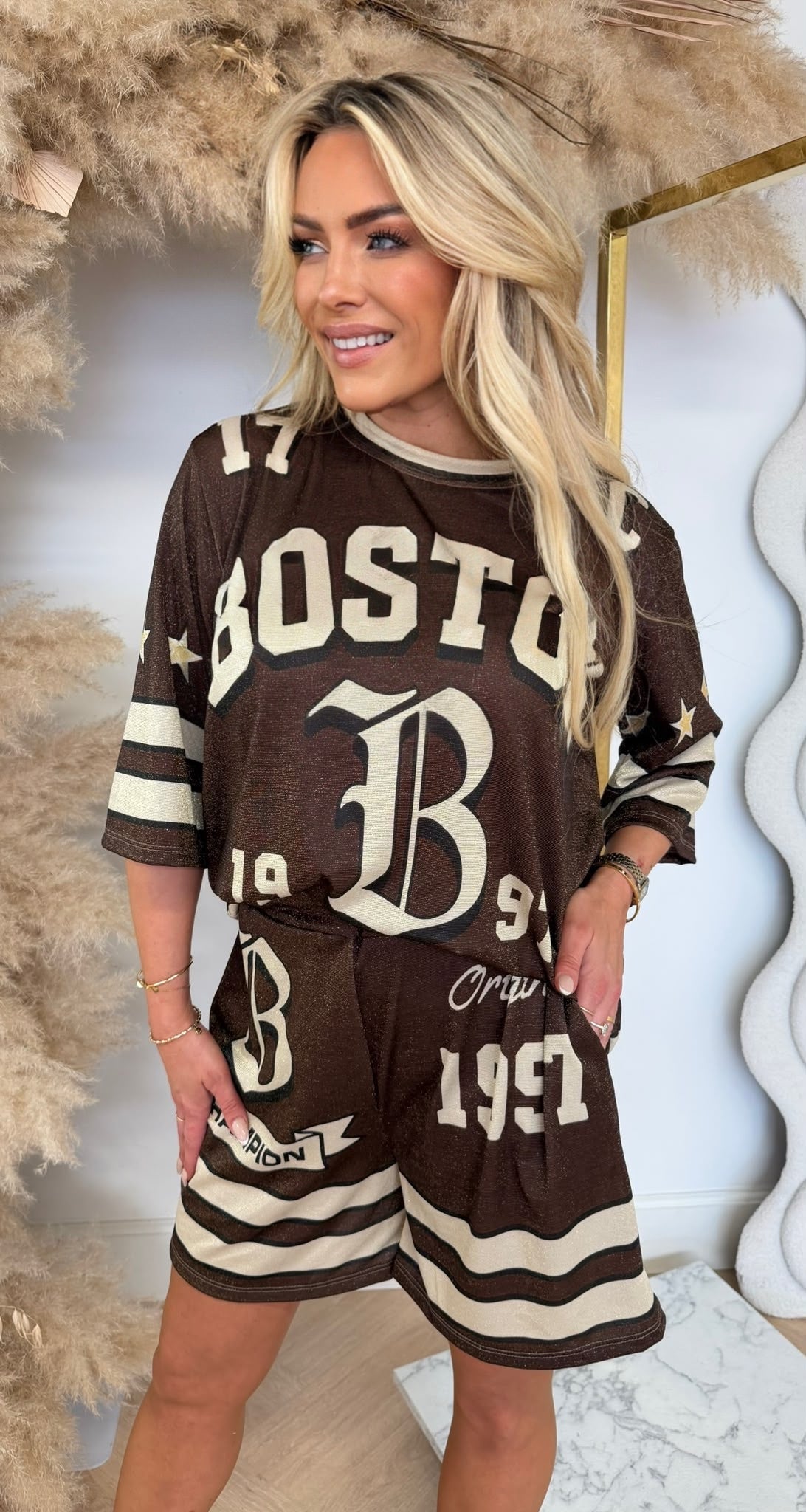 SEVENTEEN BOSTON LUREX SET CHOCO