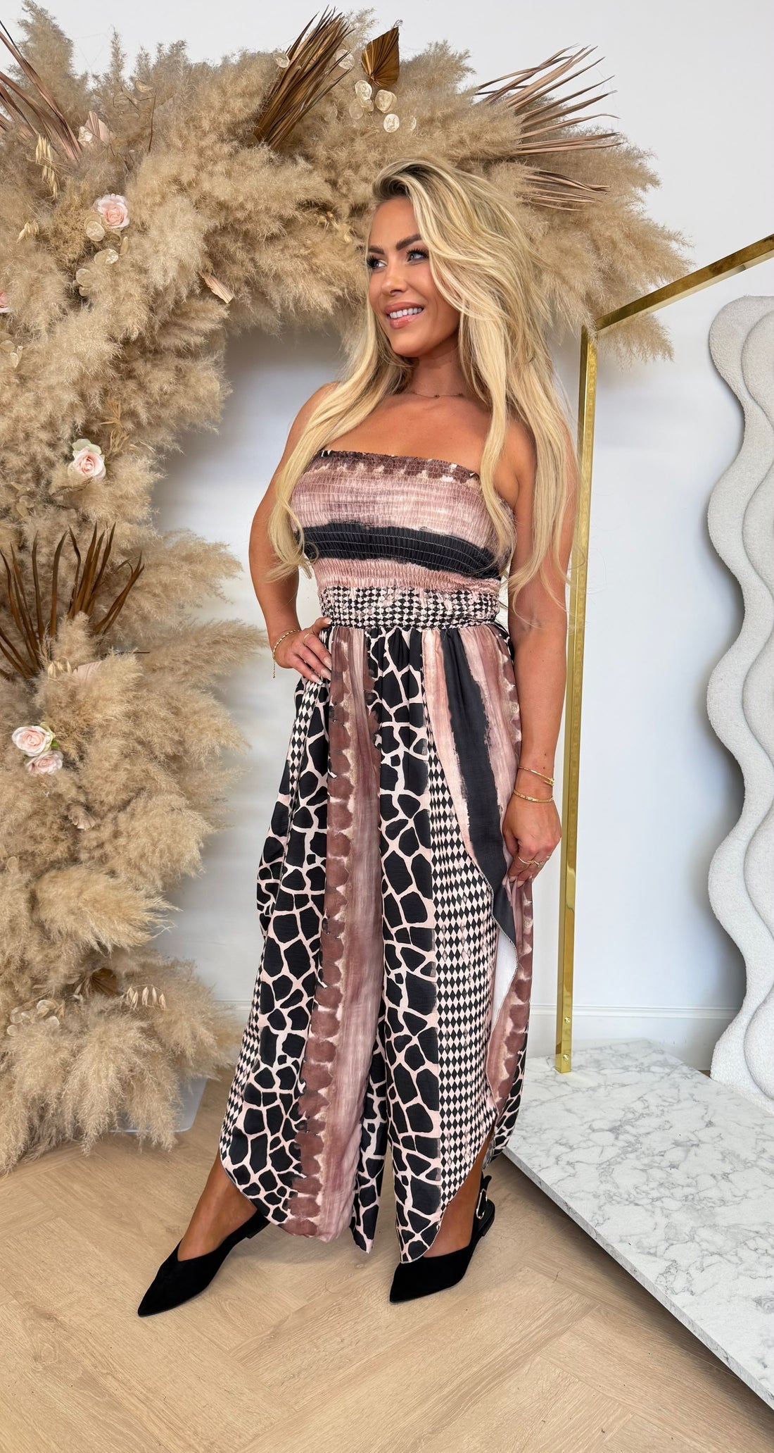 ANIMAL FOLDED JUMPSUIT BLACK