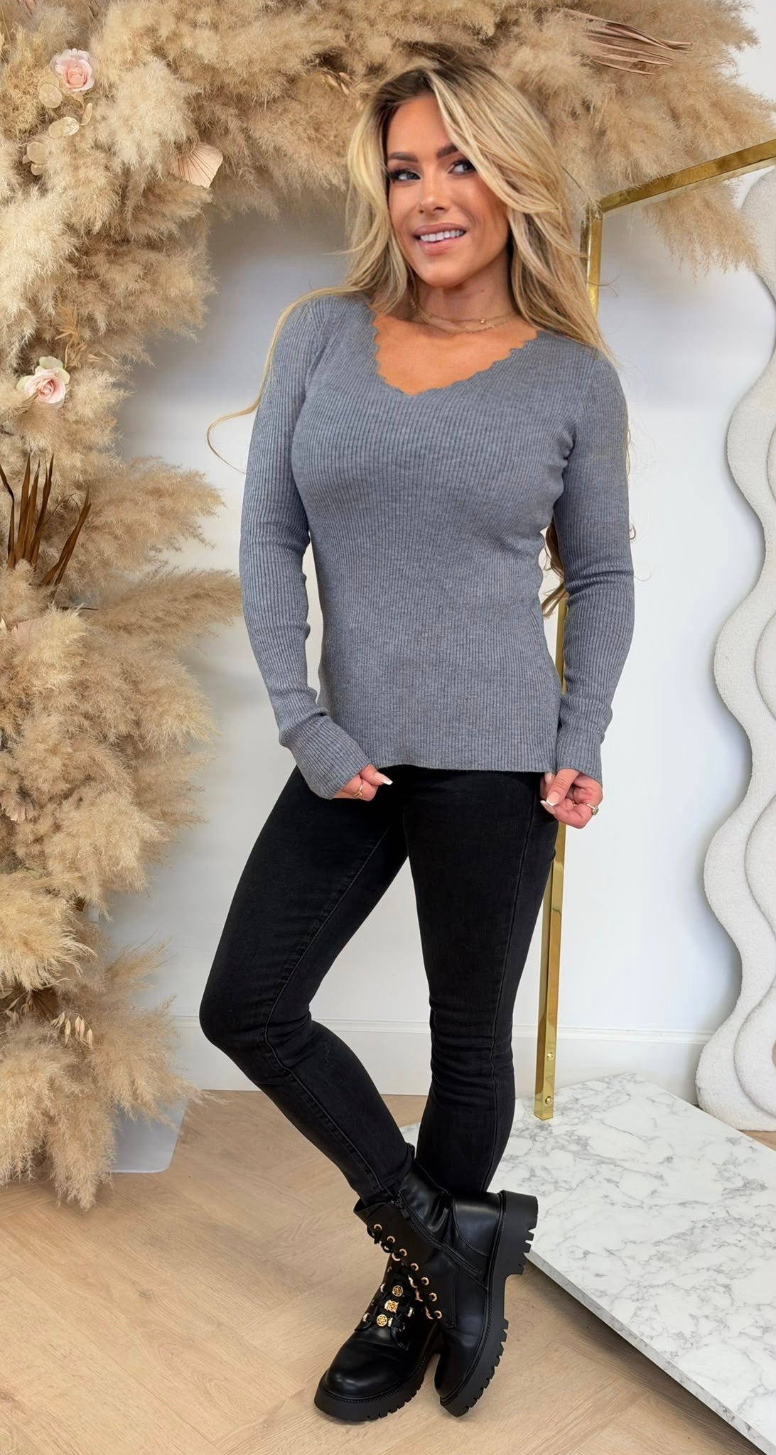 KARTEL RIBBED TOP 98013-9 GREY