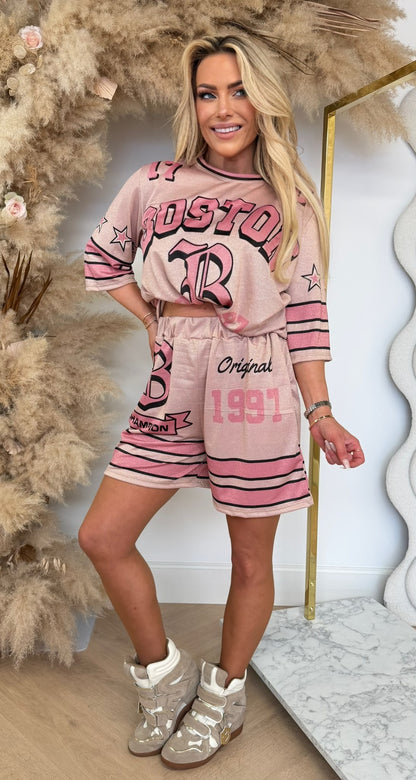 SEVENTEEN BOSTON LUREX SET PINK