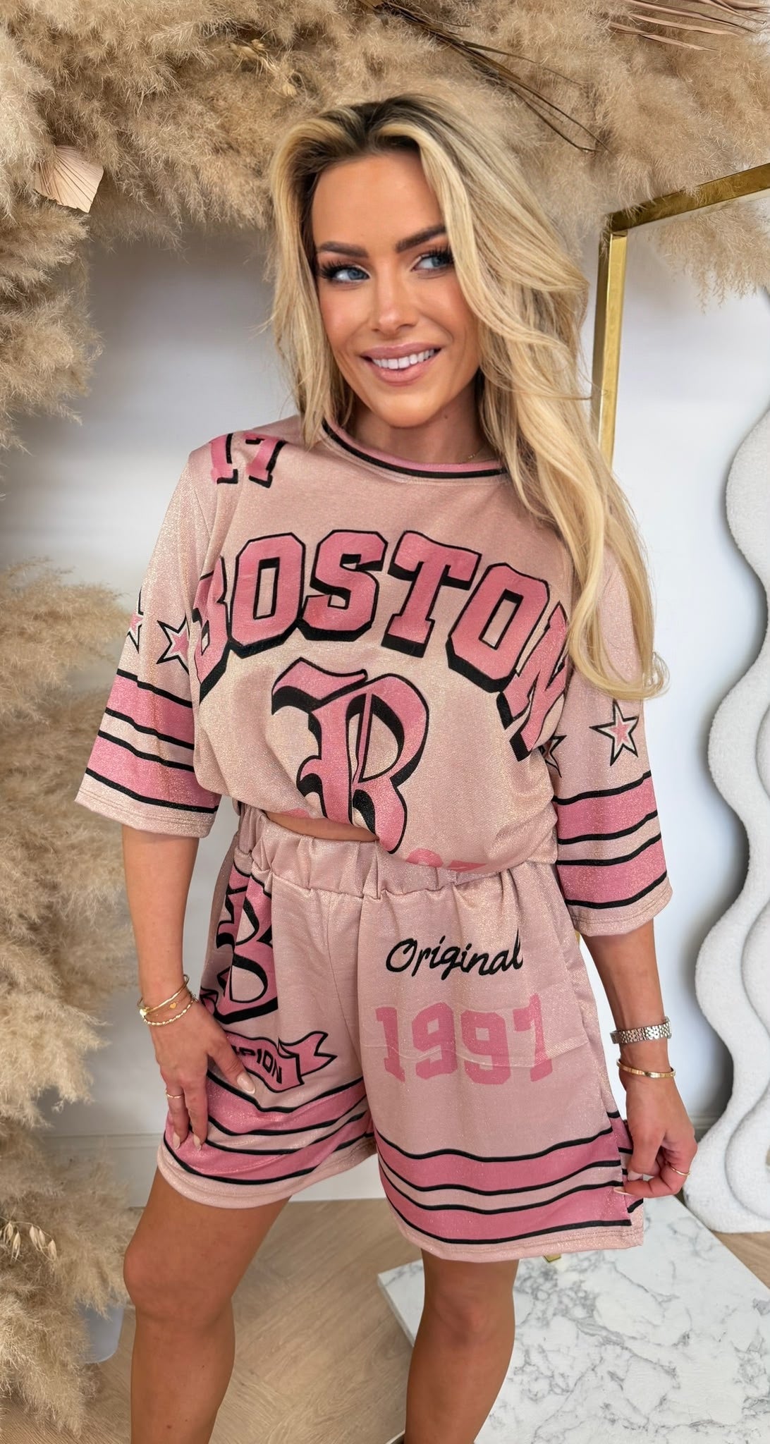 SEVENTEEN BOSTON LUREX SET PINK