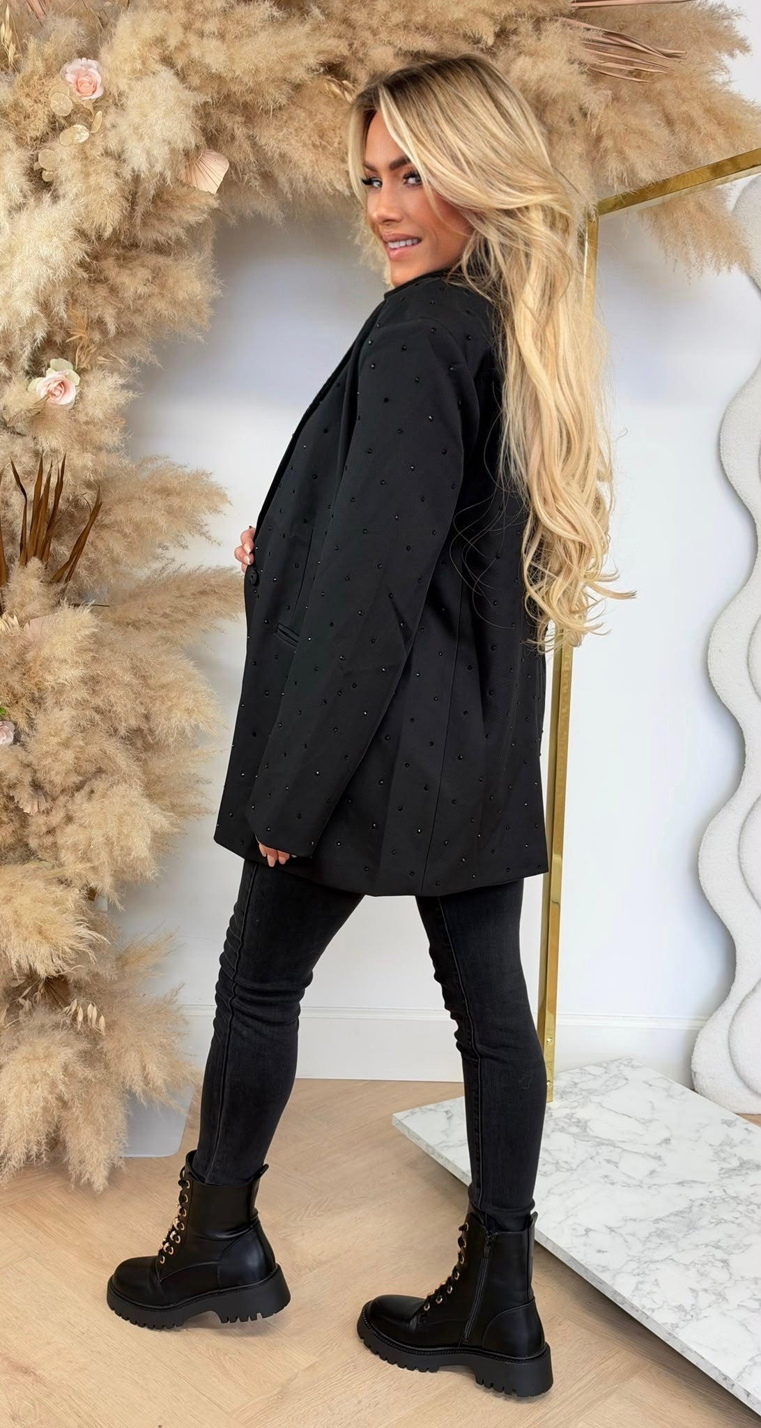 GLITTERY STONES BLAZER 41313 BLACK