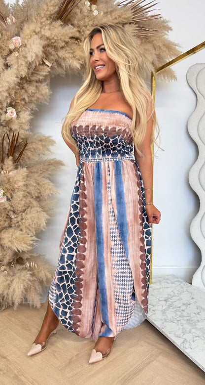 ANIMAL FOLDED JUMPSUIT BLUE