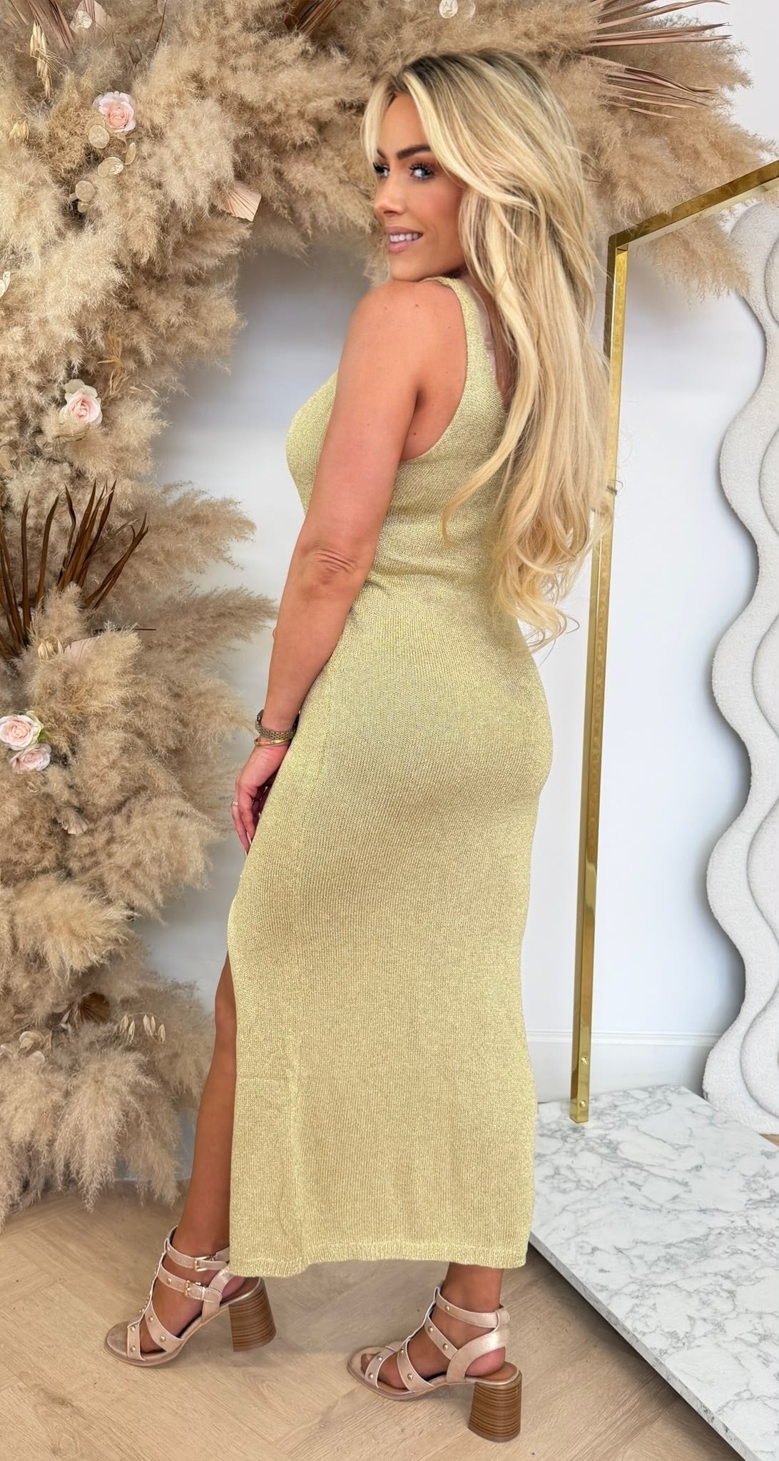 LUREX SHINE DRESS KQ24-02 GOLD