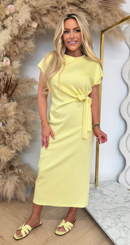 STRIKKY LONG DRESS YELLOW