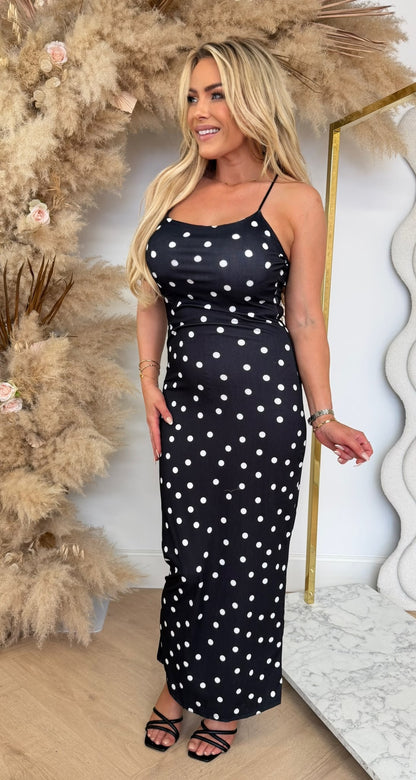 DOTS RIB DRESS BLACK