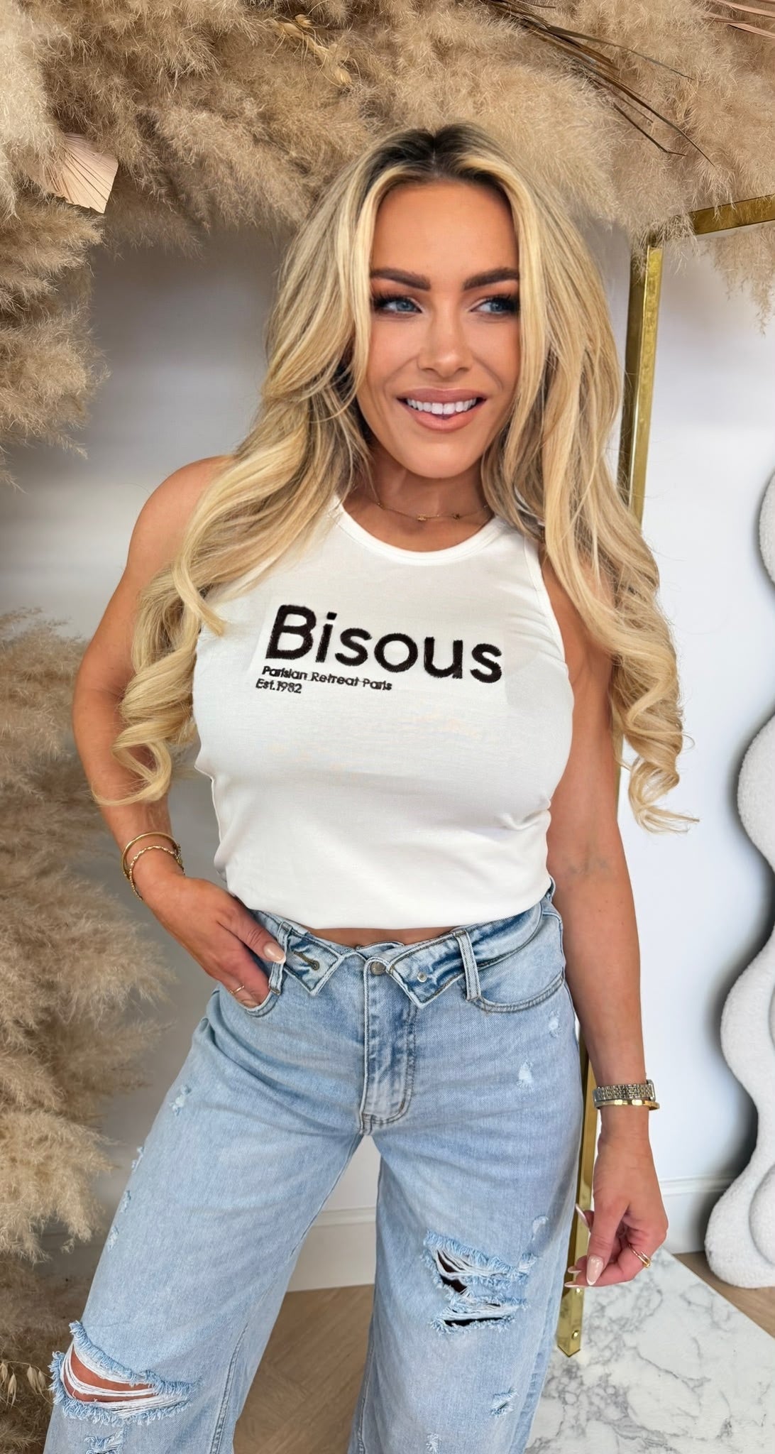 BISOUS TOP 1033 OFFWHITE