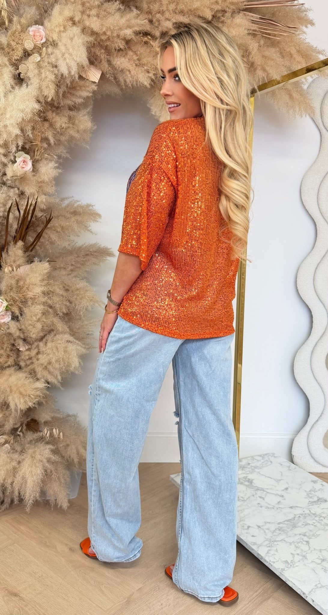ORANJE NETHERLANDS SEQUIN SHIRT ORANGE