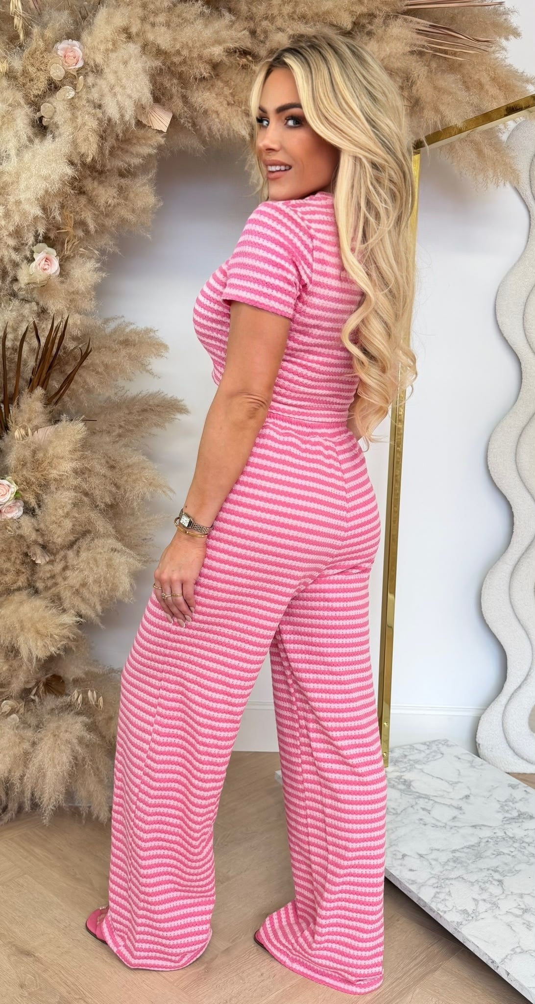 MERYL STRIPE CO-ORD PINK