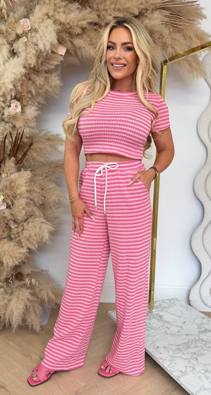 MERYL STRIPE CO-ORD PINK