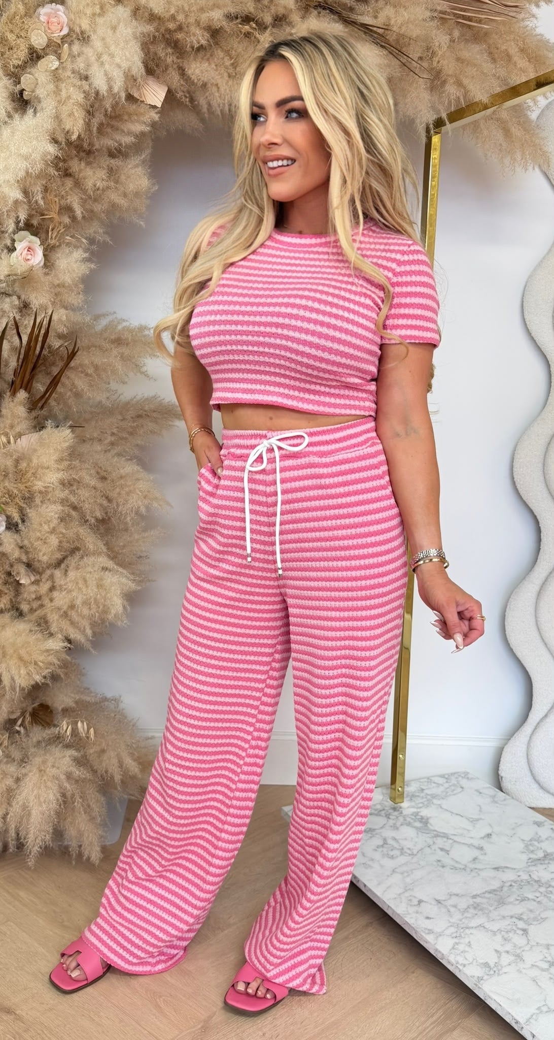 MERYL STRIPE CO-ORD PINK