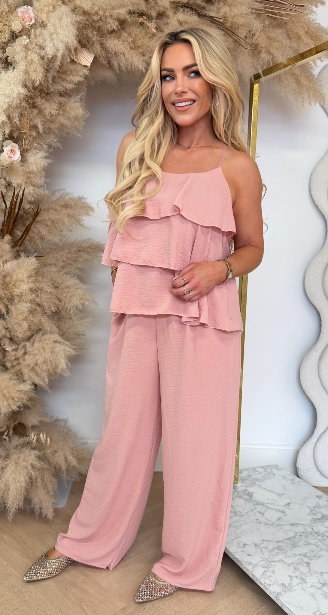 RUFFLY 2 PIECE SET PINK