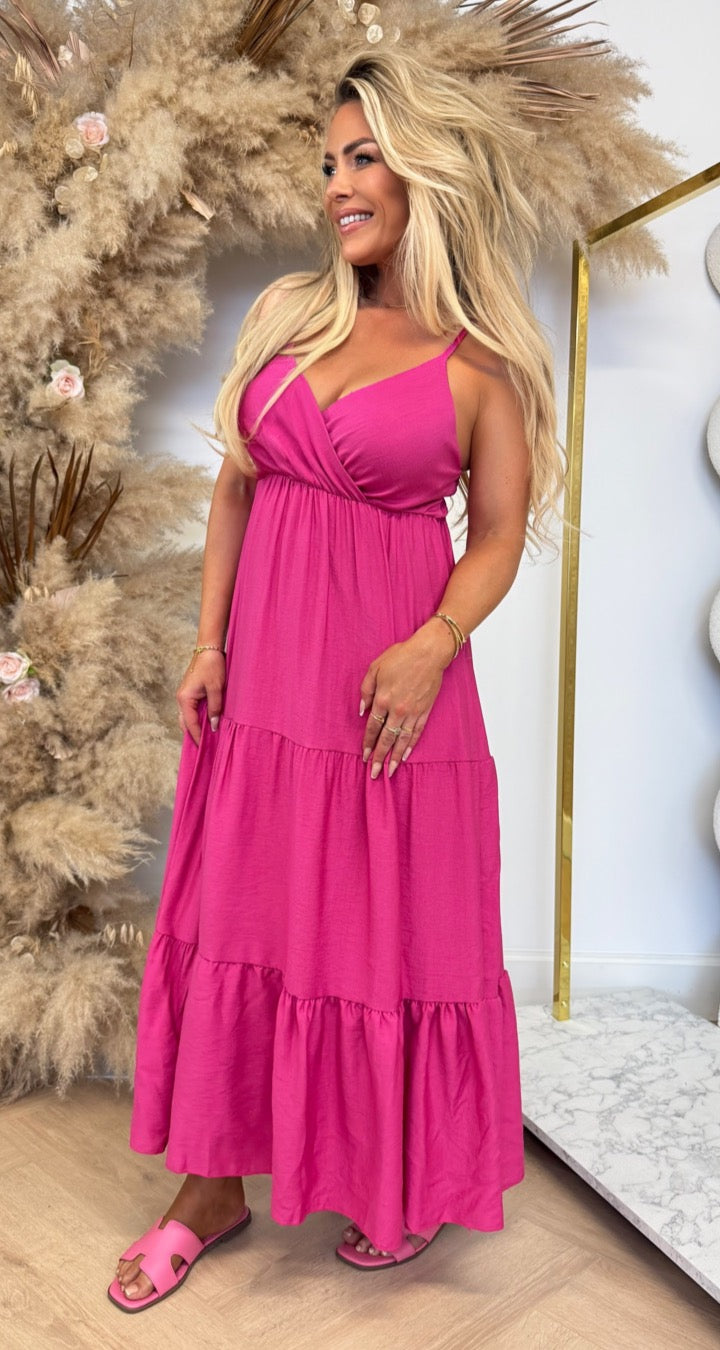 FLOWY MAXI DRESS FUCHSIA