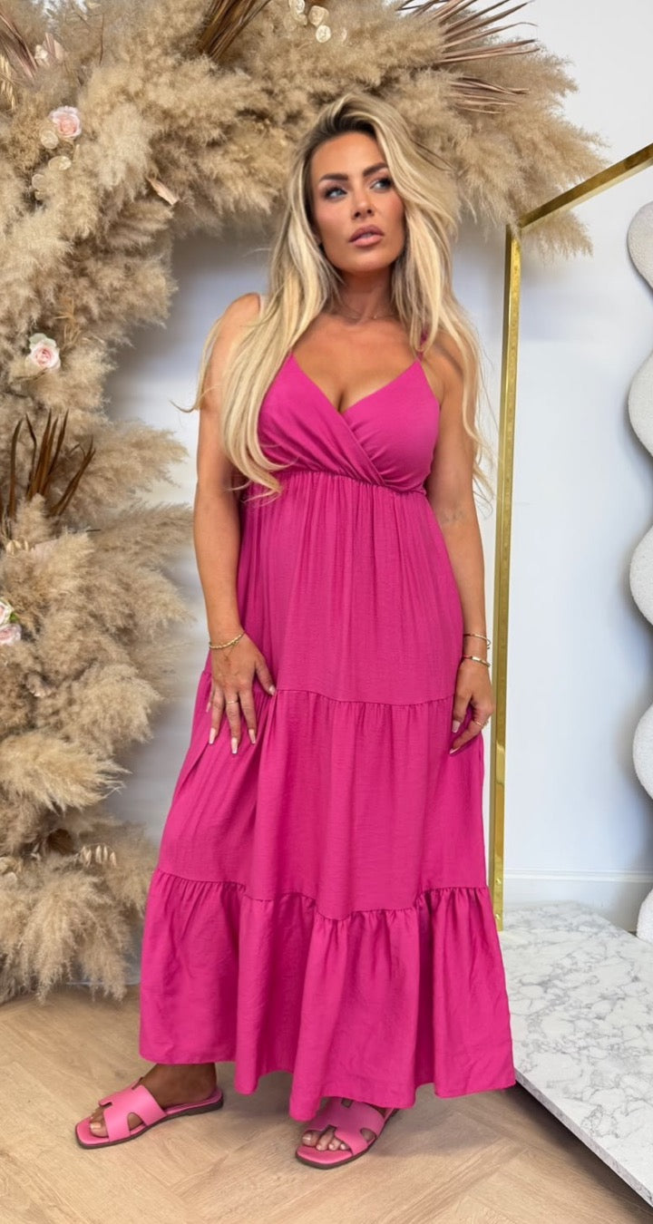 FLOWY MAXI DRESS FUCHSIA