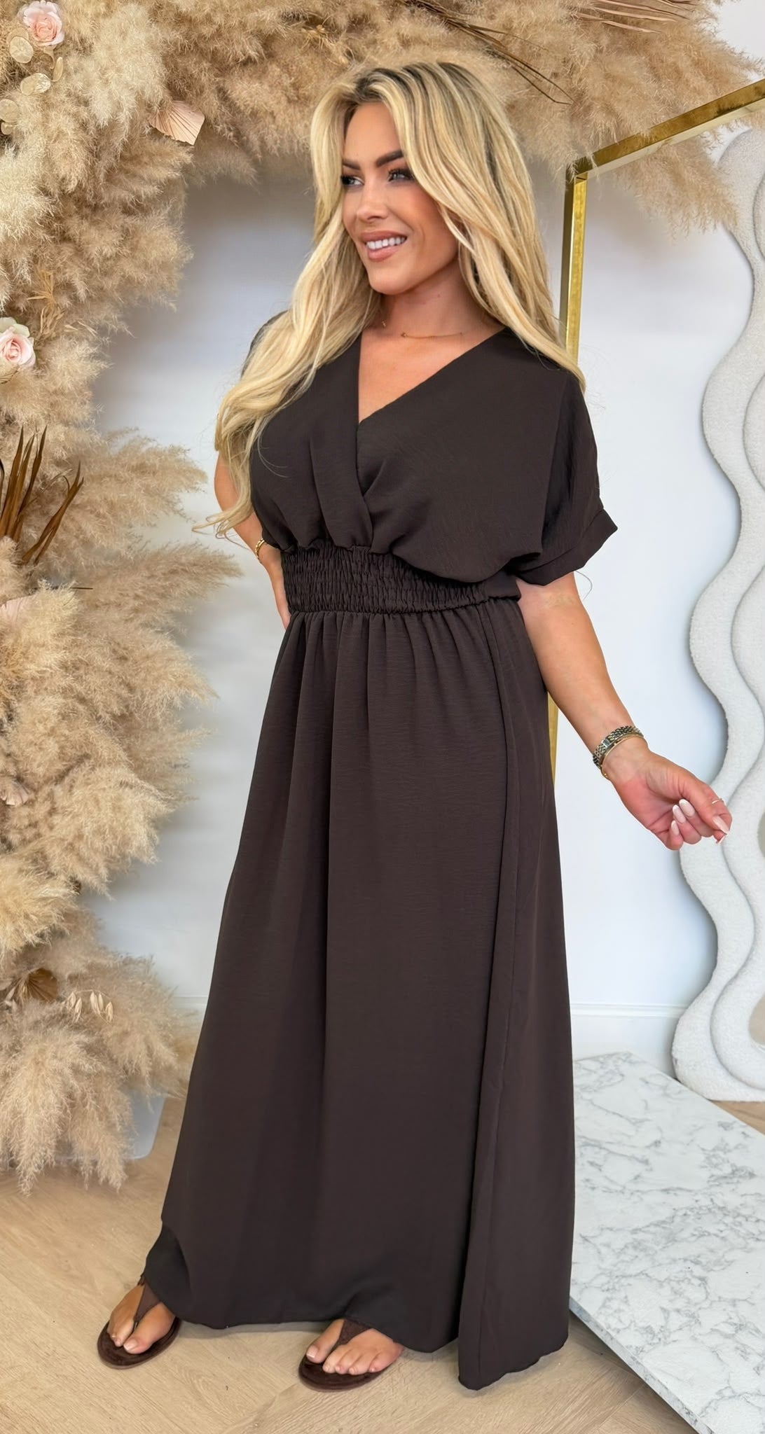 BORDY DRESS CHOCO