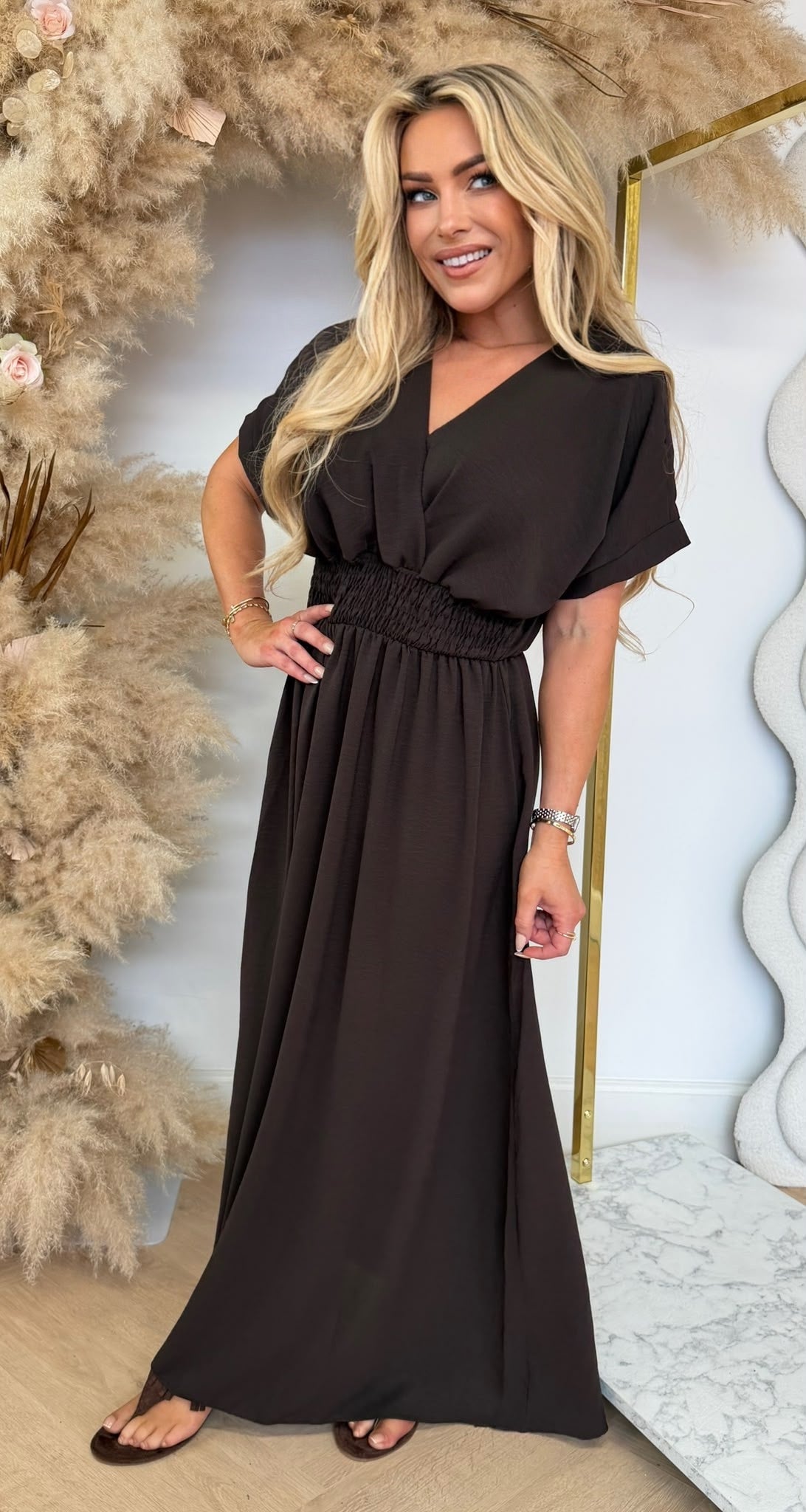 BORDY DRESS CHOCO