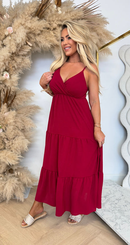 FLOWY MAXI DRESS BORDEAUX