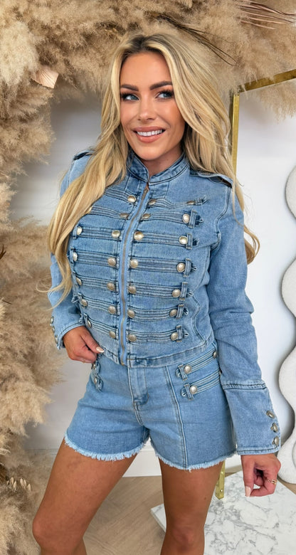 BUTTON DENIM JACKET 9350 BLUE