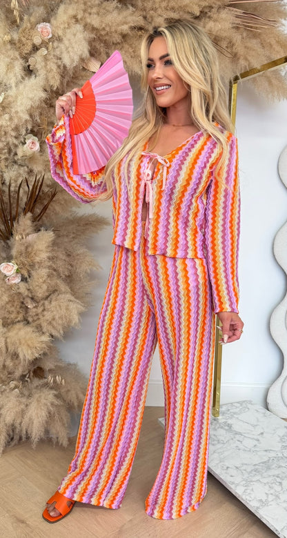 VIVIANA BEACH STRIKJES SET PINK