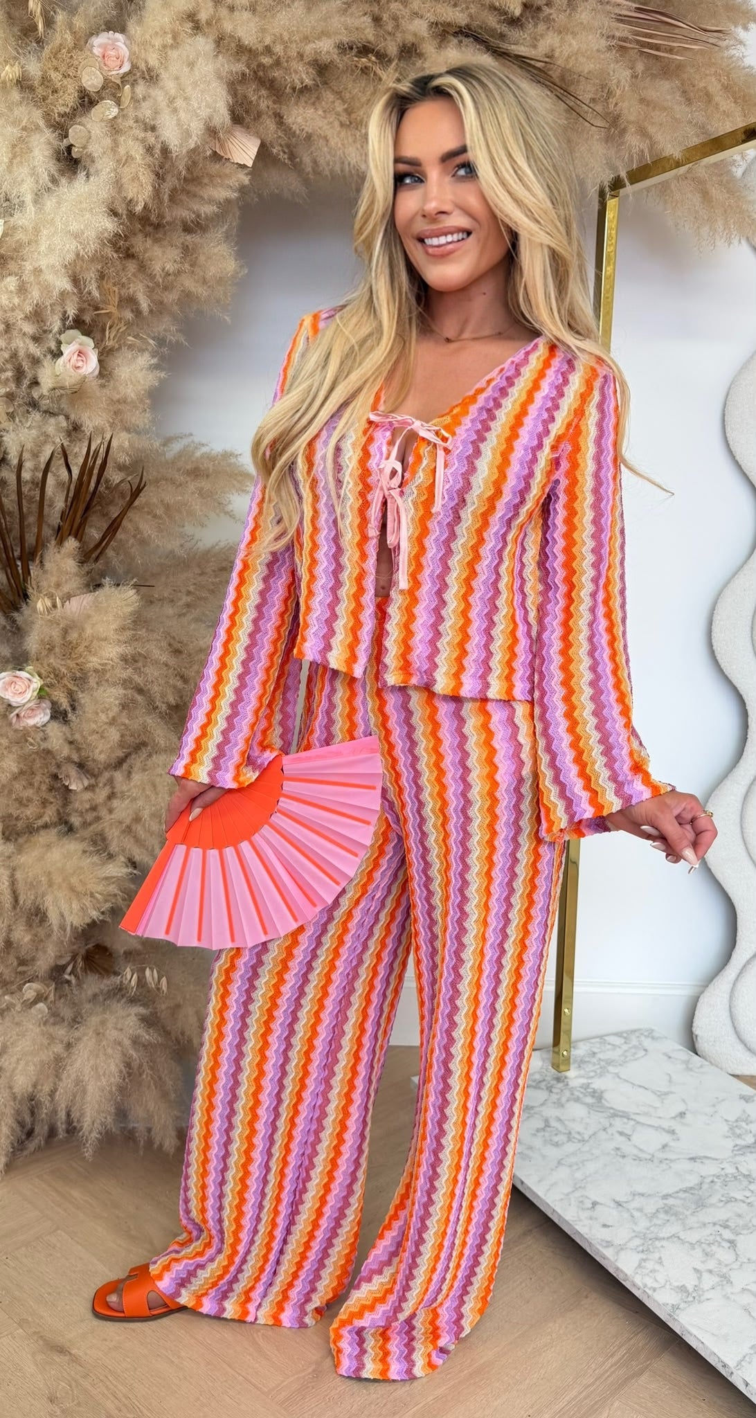 VIVIANA BEACH STRIKJES SET PINK